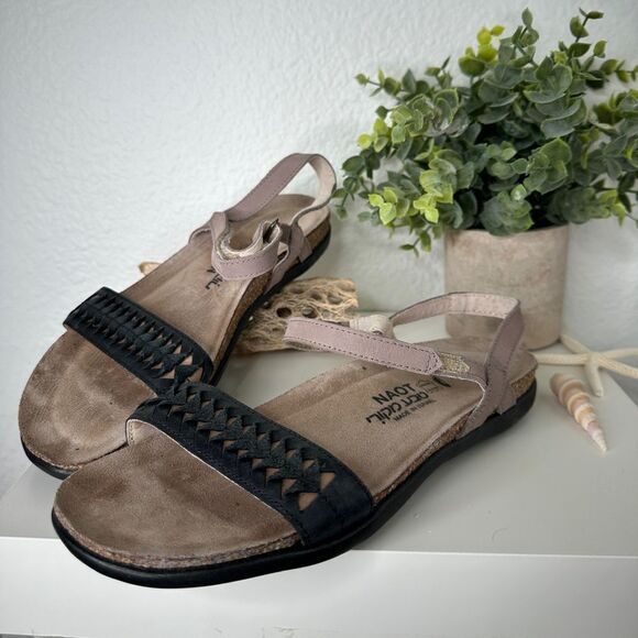 Naot - Leather Ankle Strap Sandals - Mabel - Stone Coal - EU 37 US 6-6.5 - Picture 2 of 9